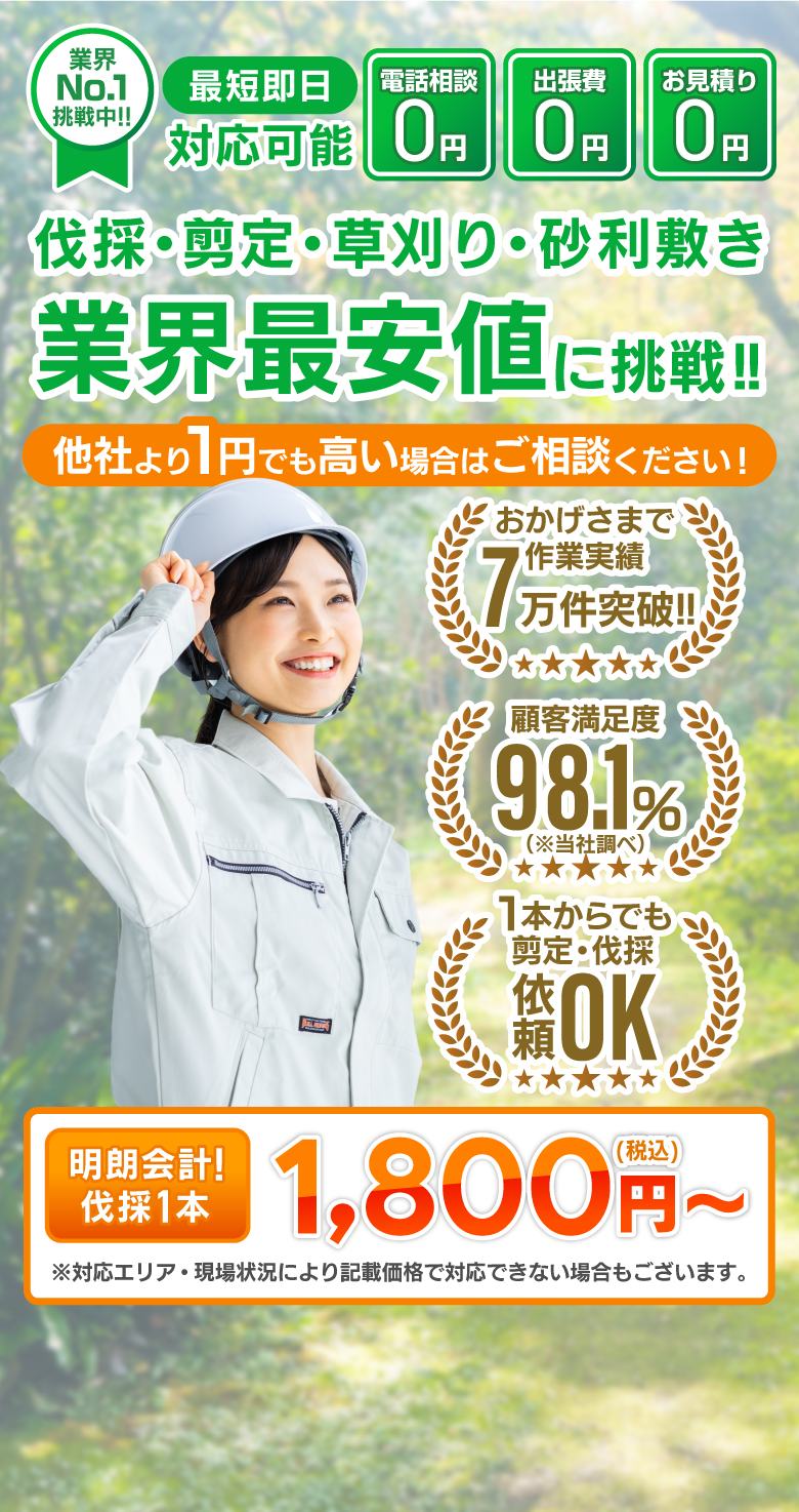 庭木の伐採・剪定・草刈り・防草シート・砂利敷きなど庭手入れ専門造園業者・植木屋をお探しならエースお庭センター