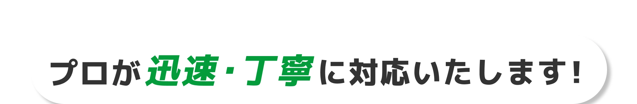 プロが迅速・丁寧に対応いたします！
